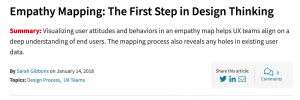 Screenshot of Empathy Maps article by Gibbons
