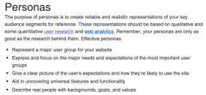 Screenshot of Personas article from usability.gov